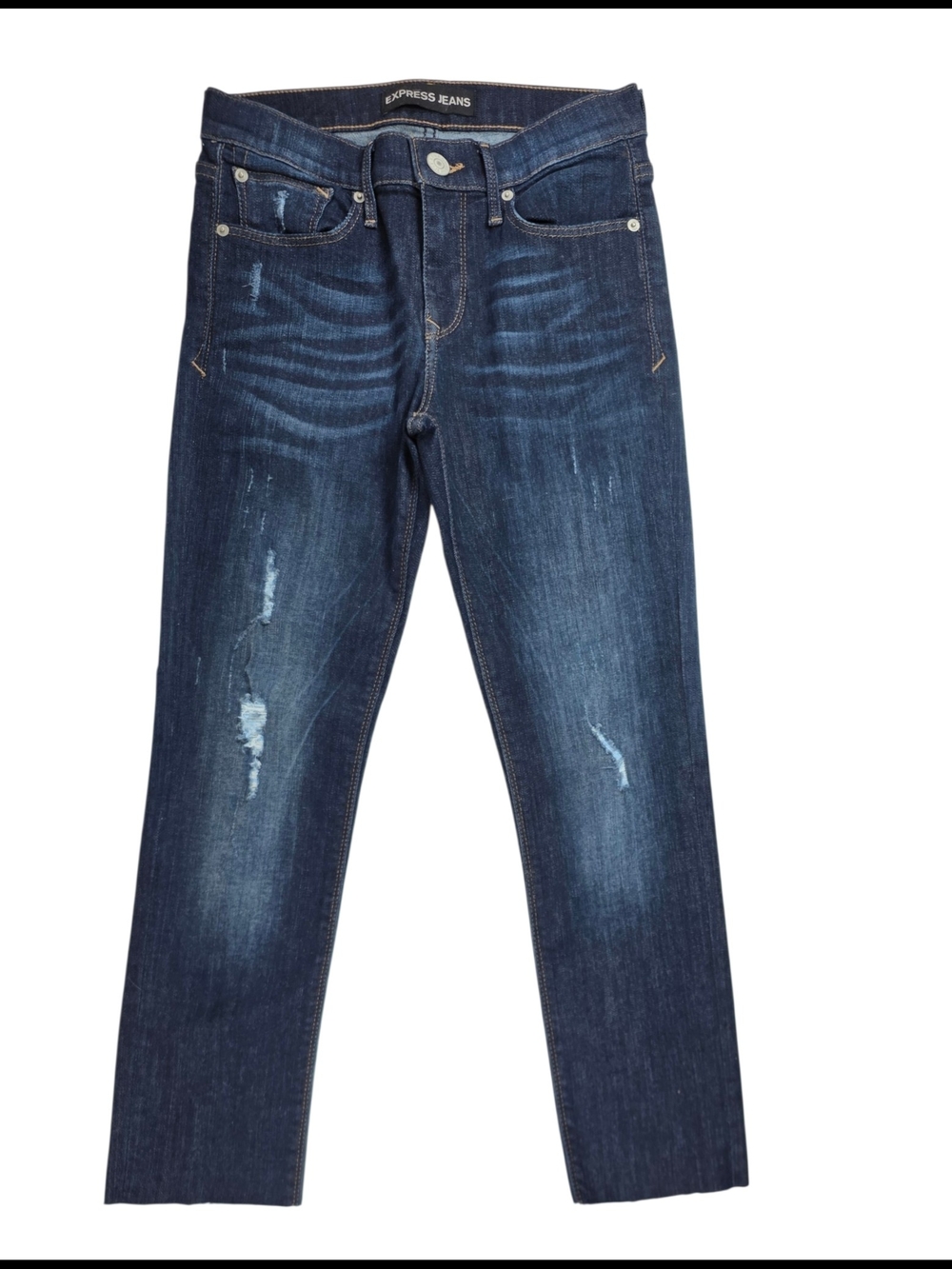 Express Super Skinny MidRise Jeans in Dark Blue Sz4R